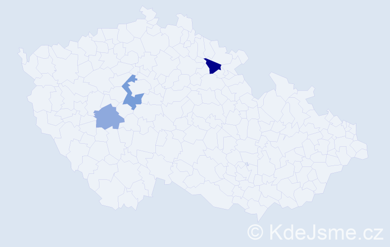 Příjmení: 'Záletová', počet výskytů 5 v celé ČR