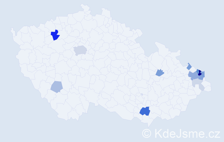 Příjmení: 'Blachová', počet výskytů 38 v celé ČR
