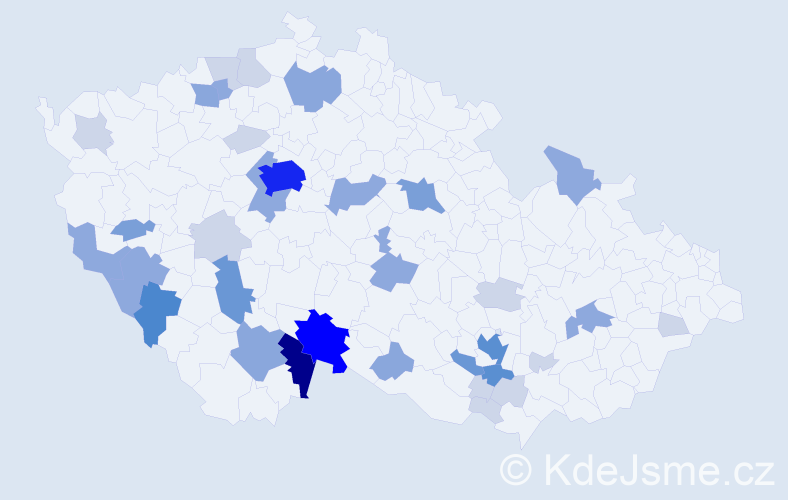 Příjmení: 'Veith', počet výskytů 111 v celé ČR