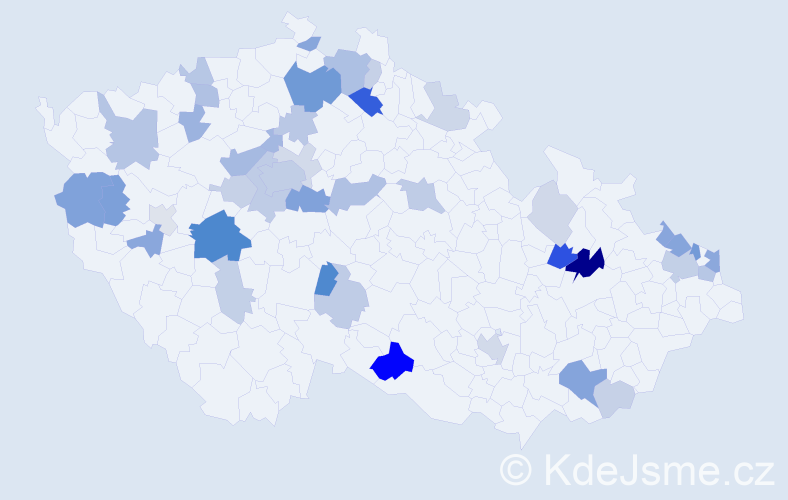 Příjmení: 'Bakoš', počet výskytů 101 v celé ČR