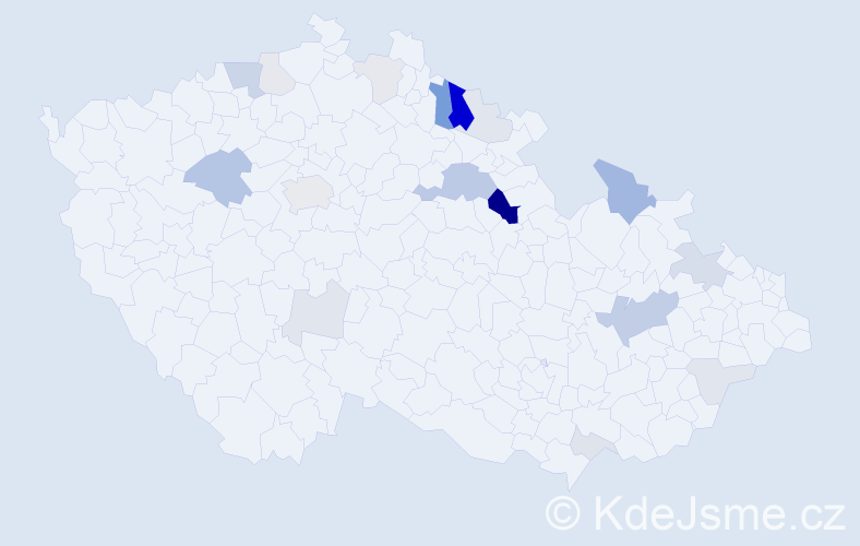 Příjmení: 'Prošvicová', počet výskytů 57 v celé ČR
