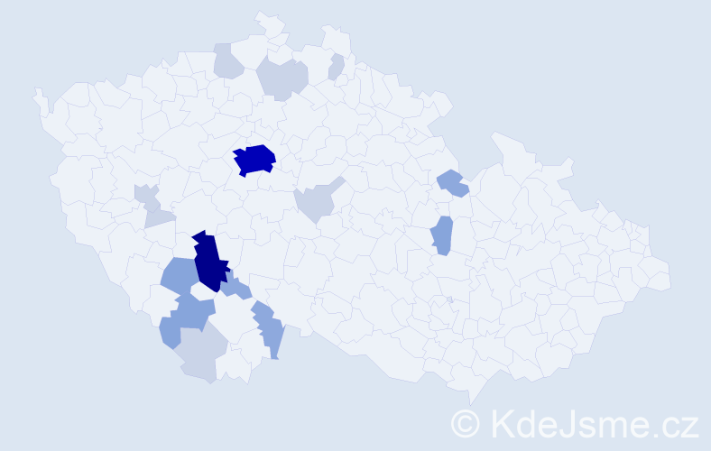 Příjmení: 'Rot', počet výskytů 47 v celé ČR