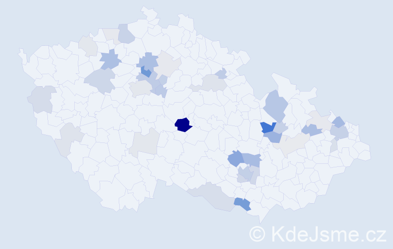 Příjmení: 'Nevím', počet výskytů 105 v celé ČR