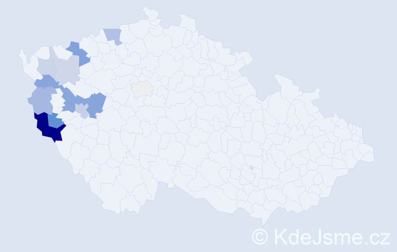 Příjmení: 'Kugelová', počet výskytů 23 v celé ČR