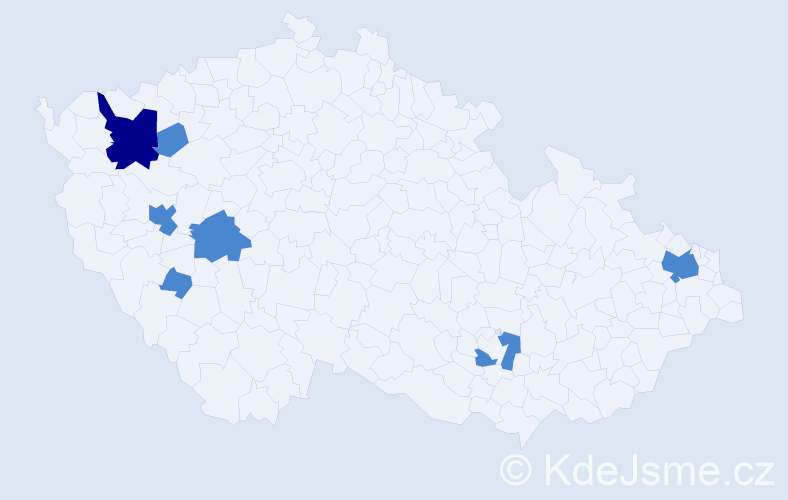 Příjmení: 'Pramuková', počet výskytů 9 v celé ČR