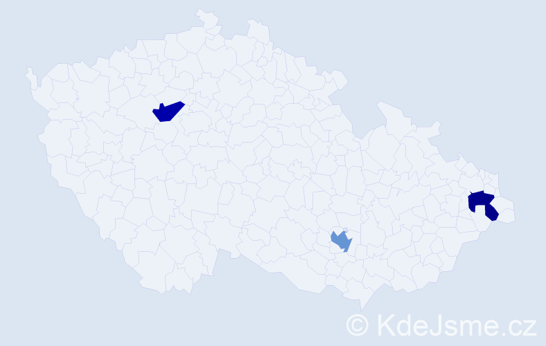 Příjmení: 'Koháry', počet výskytů 3 v celé ČR