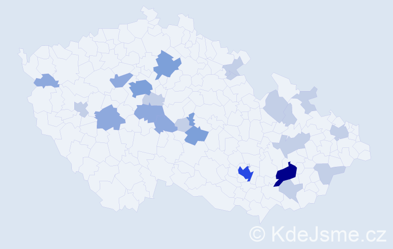 Příjmení: 'Surynková', počet výskytů 49 v celé ČR