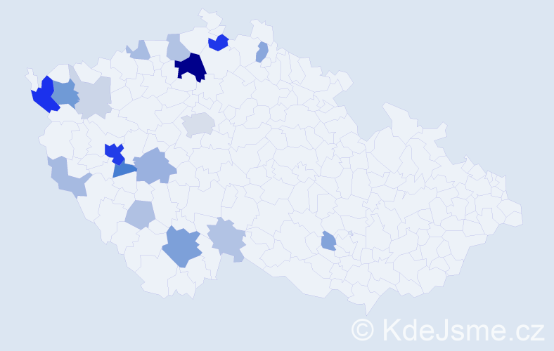 Příjmení: 'Kýček', počet výskytů 61 v celé ČR