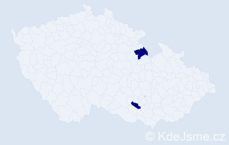 Příjmení: 'Gideon', počet výskytů 2 v celé ČR
