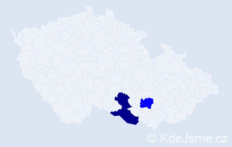 Příjmení: 'Korydková', počet výskytů 6 v celé ČR
