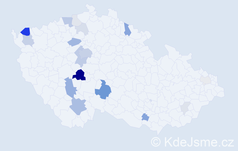 Příjmení: 'Klokočková', počet výskytů 59 v celé ČR