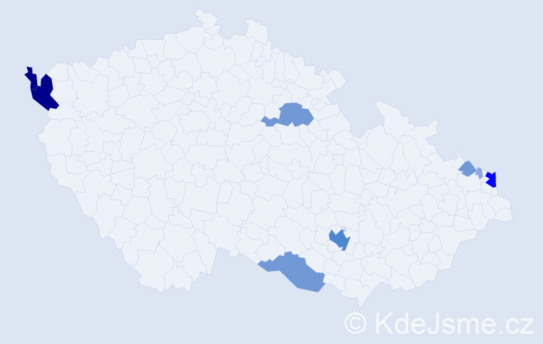 Příjmení: 'Bartok', počet výskytů 26 v celé ČR