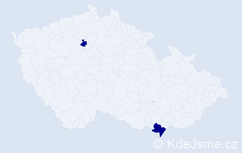 Příjmení: 'Spacek', počet výskytů 2 v celé ČR
