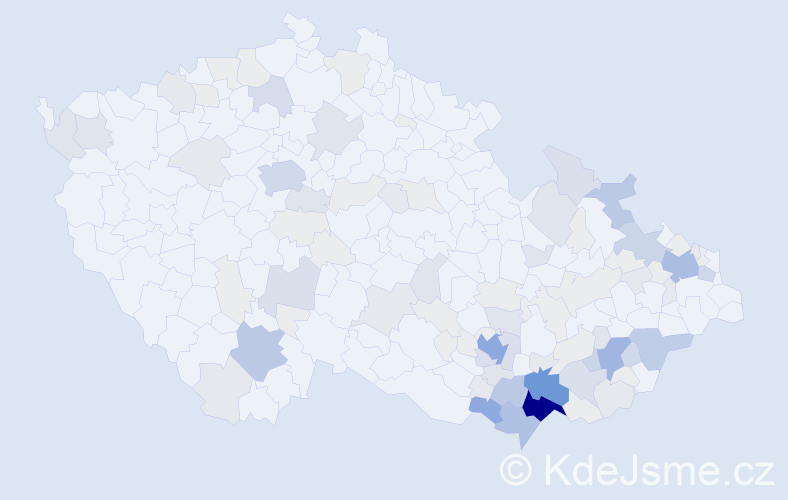 Příjmení: 'Bravenec', počet výskytů 371 v celé ČR