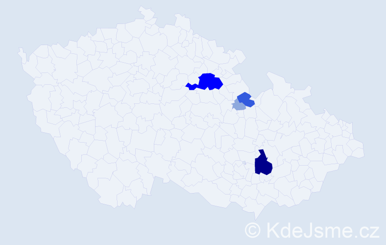 Příjmení: 'Kotizová', počet výskytů 13 v celé ČR