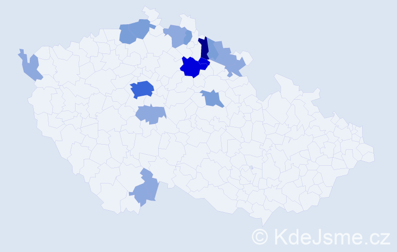 Příjmení: 'Povr', počet výskytů 41 v celé ČR