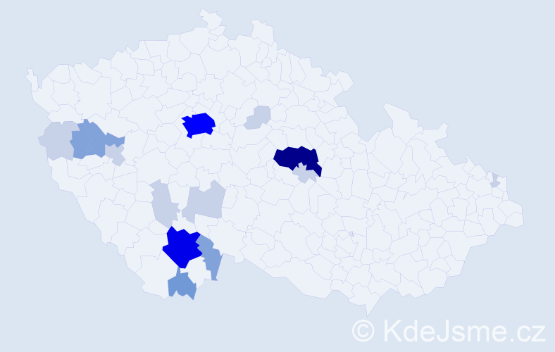 Příjmení: 'Tvrzická', počet výskytů 51 v celé ČR