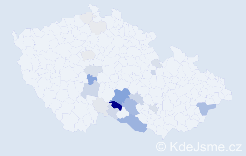 Příjmení: 'Lazárková', počet výskytů 82 v celé ČR