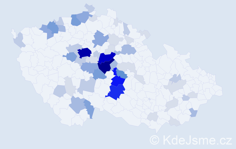 Příjmení: 'Pešout', počet výskytů 190 v celé ČR