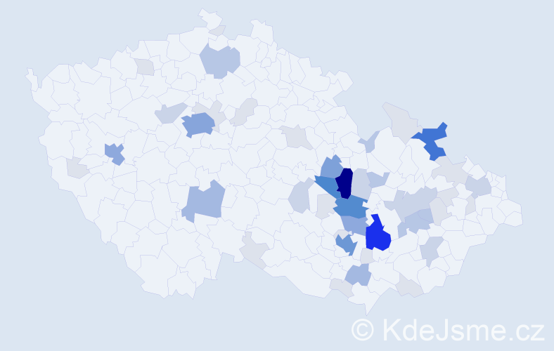 Příjmení: 'Bačovská', počet výskytů 167 v celé ČR