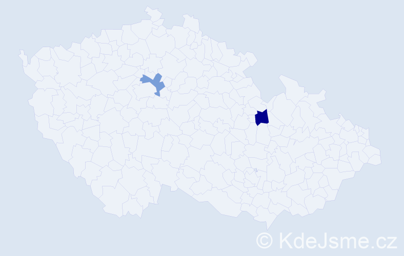 Příjmení: 'Kokora', počet výskytů 6 v celé ČR