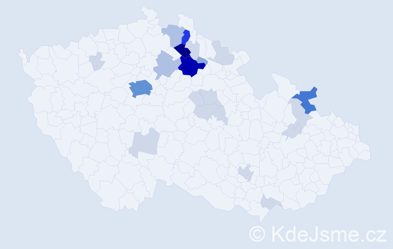 Příjmení: 'Cimbálová', počet výskytů 72 v celé ČR