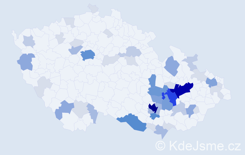 Příjmení: 'Šperka', počet výskytů 169 v celé ČR