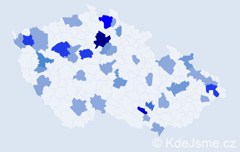 Příjmení: 'Lengyelová', počet výskytů 109 v celé ČR