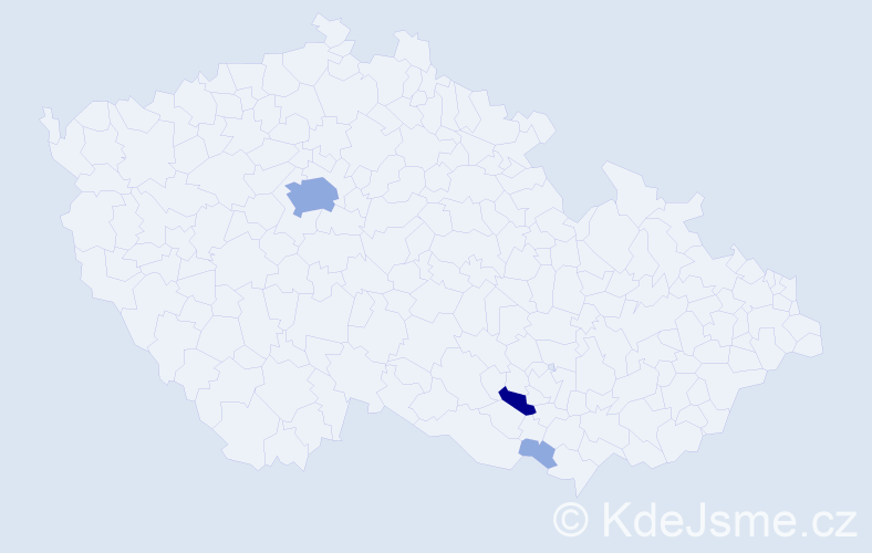 Příjmení: 'Sladeček', počet výskytů 7 v celé ČR