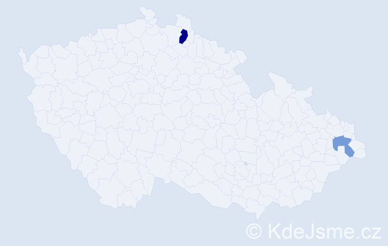 Příjmení: 'Boboth', počet výskytů 3 v celé ČR