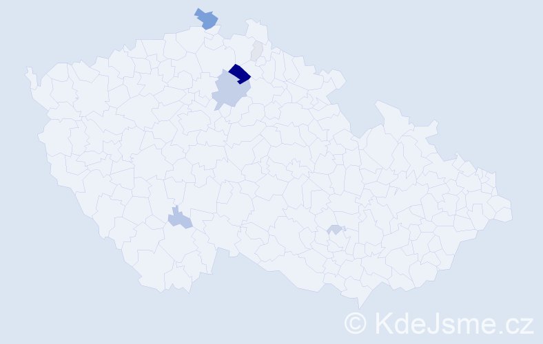 Příjmení: 'Kraušner', počet výskytů 24 v celé ČR