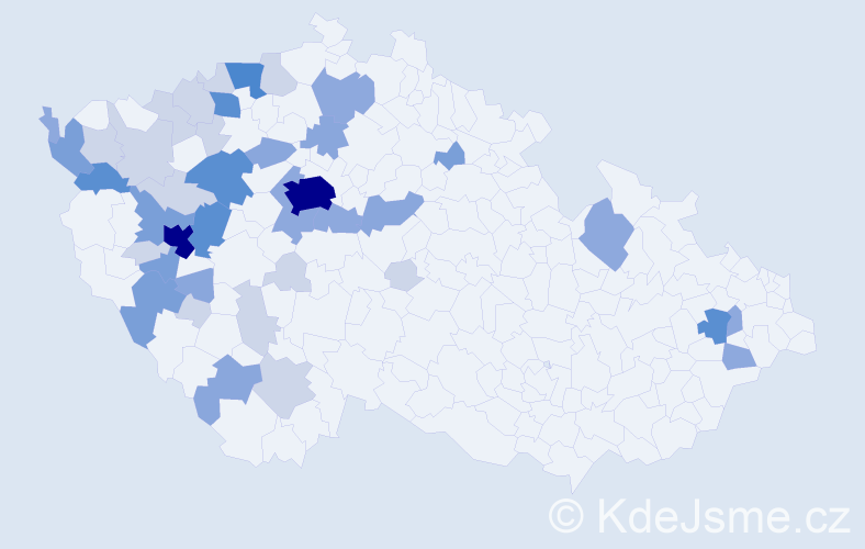 Příjmení: 'Panc', počet výskytů 128 v celé ČR