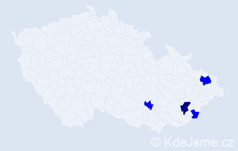 Příjmení: 'Dedrle', počet výskytů 5 v celé ČR