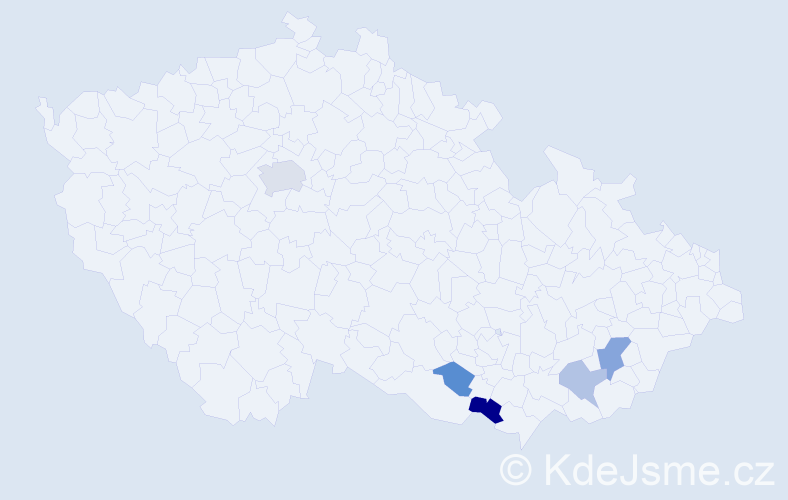 Příjmení: 'Tančinec', počet výskytů 9 v celé ČR