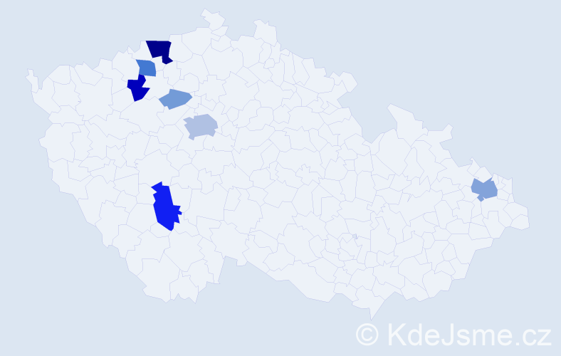 Příjmení: 'Cingl', počet výskytů 27 v celé ČR