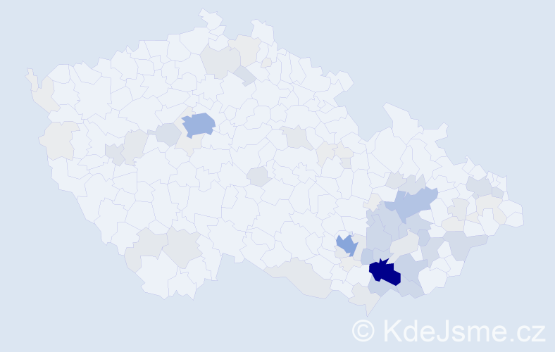 Příjmení: 'Luža', počet výskytů 268 v celé ČR