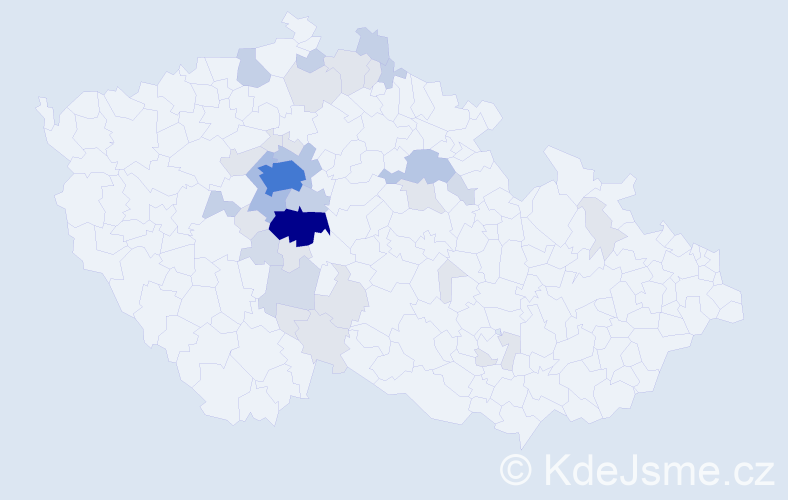 Příjmení: 'Rabiňáková', počet výskytů 104 v celé ČR