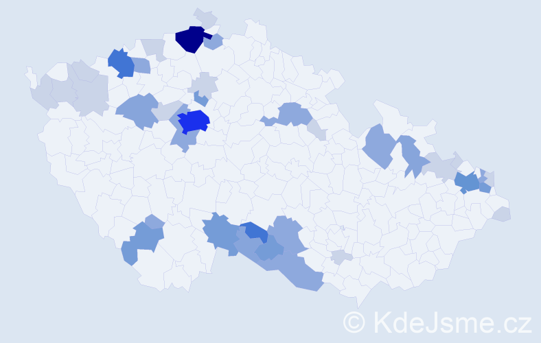 Příjmení: 'Liščáková', počet výskytů 102 v celé ČR