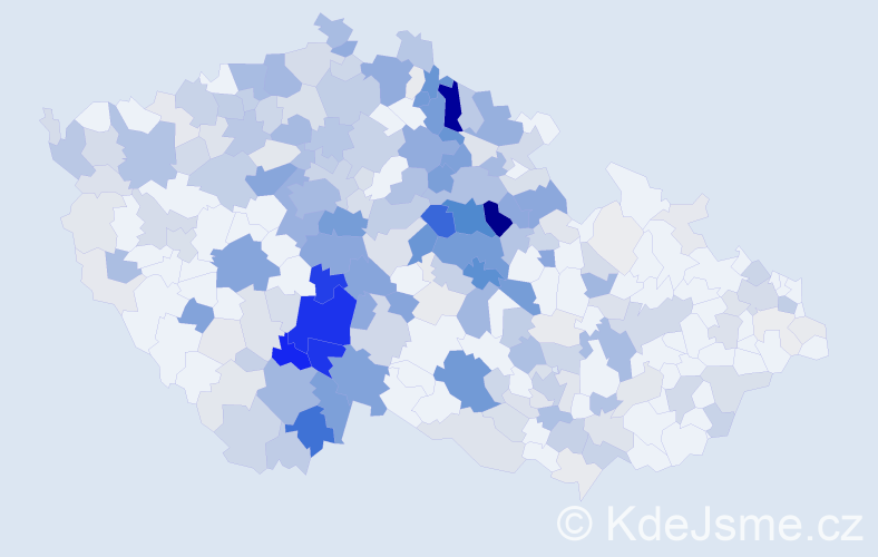 Příjmení: 'Mládek', počet výskytů 939 v celé ČR