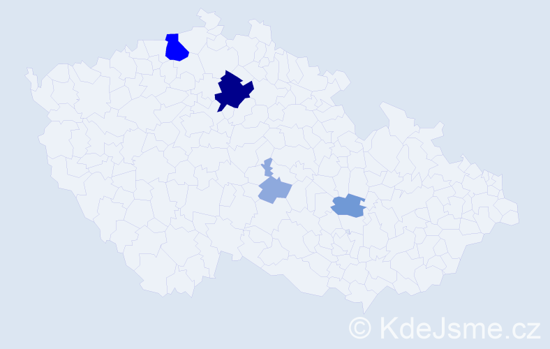 Příjmení: 'Kahule', počet výskytů 13 v celé ČR