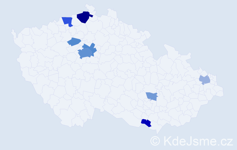 Příjmení: 'Issa', počet výskytů 29 v celé ČR