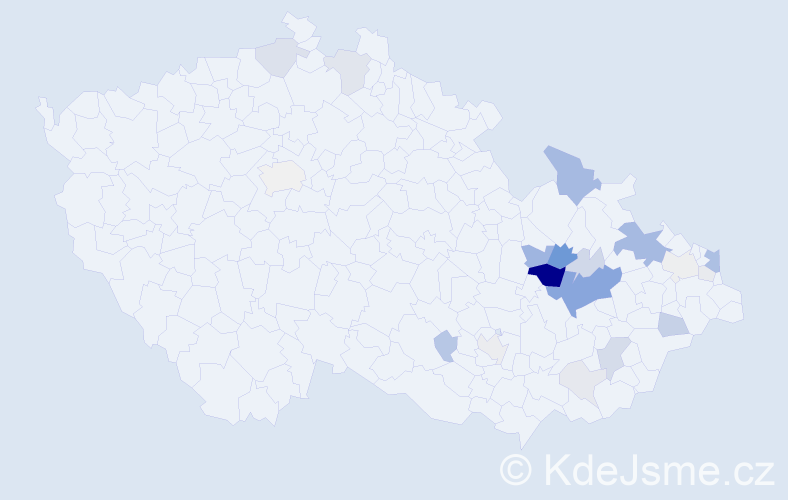 Příjmení: 'Faksová', počet výskytů 74 v celé ČR