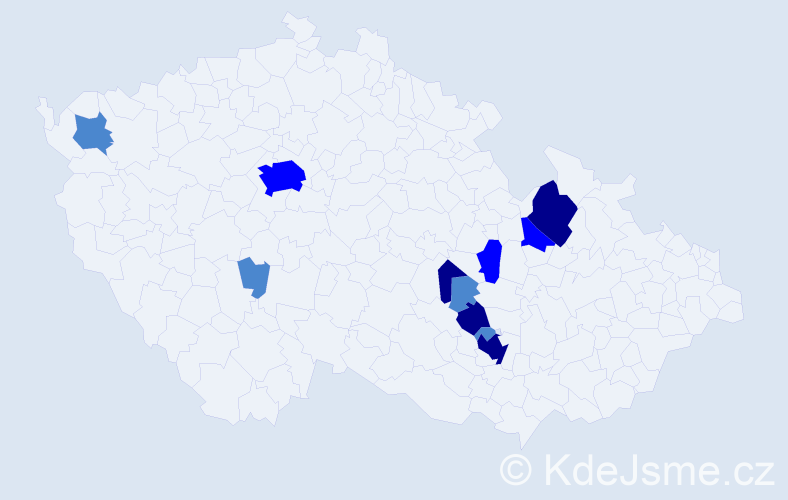 Příjmení: 'Kotinská', počet výskytů 22 v celé ČR