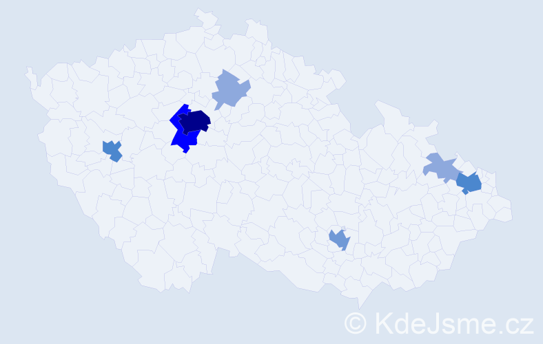 Příjmení: 'Tachezy', počet výskytů 20 v celé ČR