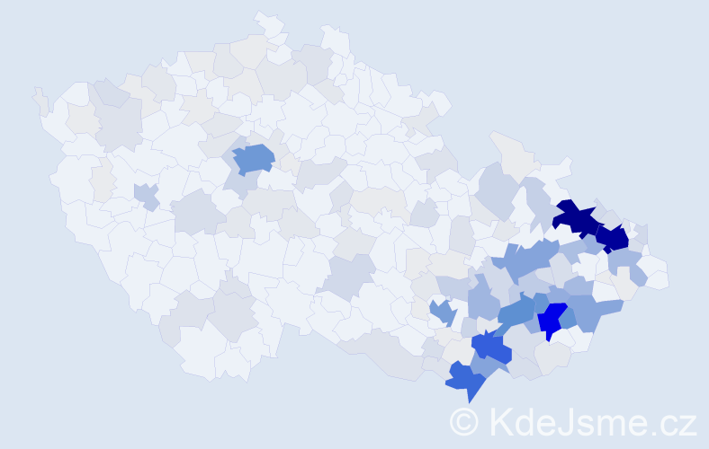 Příjmení: 'Žůrková', počet výskytů 804 v celé ČR