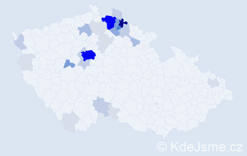 Příjmení: 'Belda', počet výskytů 105 v celé ČR