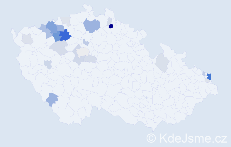 Příjmení: 'Hefner', počet výskytů 61 v celé ČR