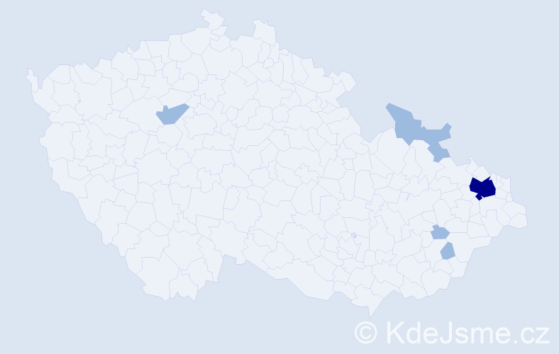 Příjmení: 'Matvejová', počet výskytů 9 v celé ČR