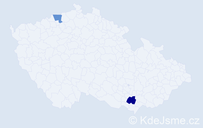 Příjmení: 'Hirmann', počet výskytů 4 v celé ČR