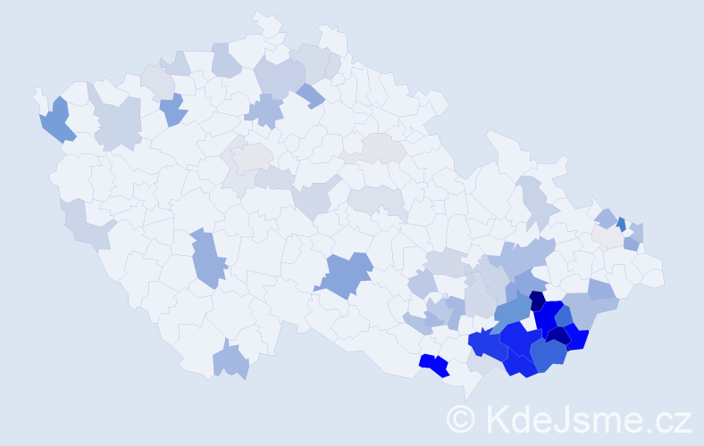 Příjmení: 'Mikulčík', počet výskytů 199 v celé ČR
